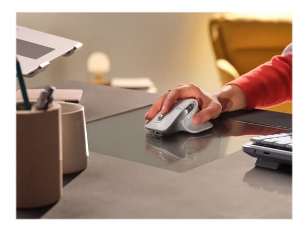 Logitech MX Master 3S (For Mac) - Mus - laser - 7 knapper - trådløs - Bluetooth, 2,4 GHz - Logitech BOLT-mottaker - Blekgrå