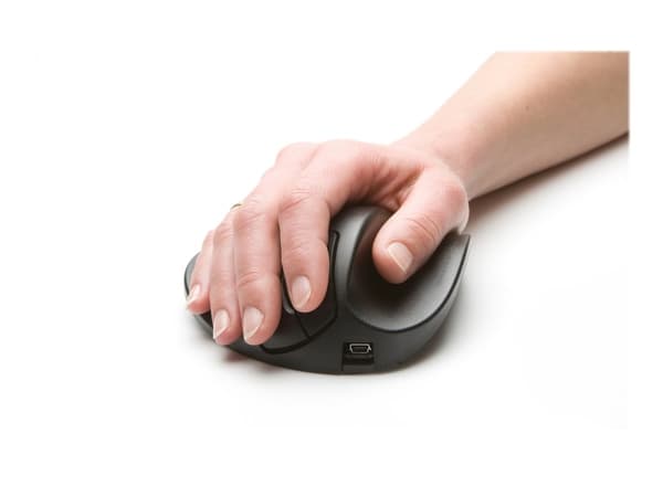 Bakker Elkhuizen HandShoeMouse Small - Mus - ergonomisk - högerhänt - 3 knappar - trådlös - trådlös USB-mottagare