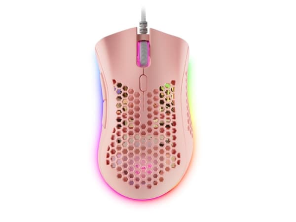 Mars Gaming MMEXP, högerhand, Optisk, USB Type-A, 32000 DPI, Rosa