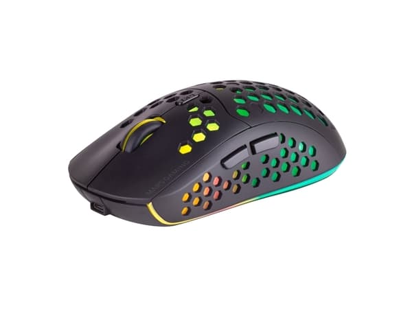Mars Gaming MMW3, högerhand, Optisk, RF Trådlös, 3200 DPI, Svart