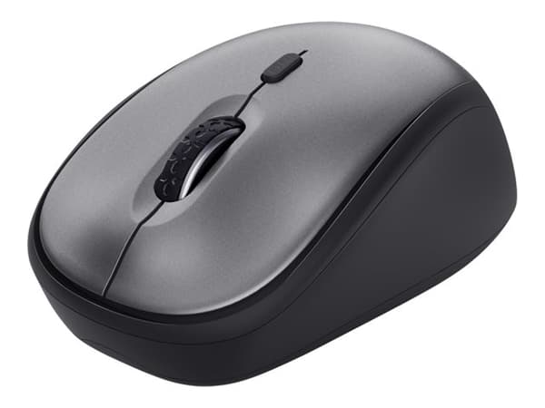 Trust Yvi Plus - Mus - tyst - högerhänt - optisk - 4 knappar - trådlös - 2.4 GHz - trådlös USB-mottagare - svart