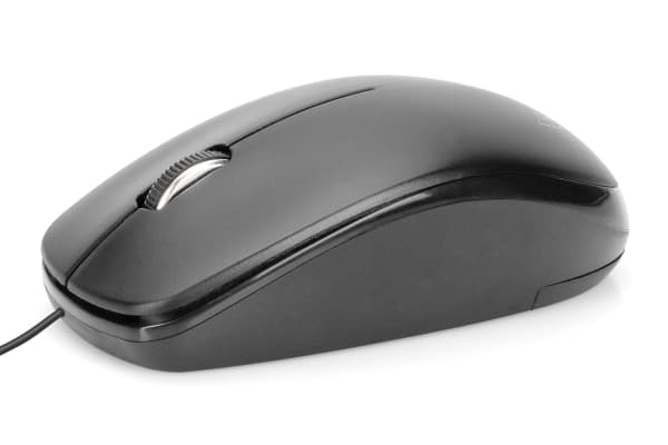 DIGITUS DA-20160 - Mus - ergonomisk - optisk - 3 knappar - kabelansluten - USB - svart