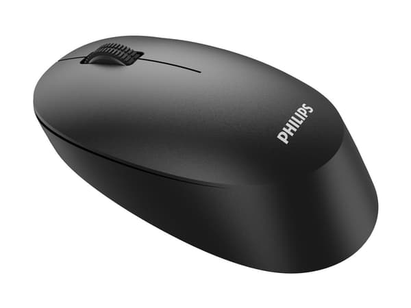 Philips SPK7307BL - 3000 Series - mus - ergonomisk - höger- och vänsterhänta - optisk - 3 knappar - trådlös - 2.4 GHz - trådlös USB-mottagare - svart