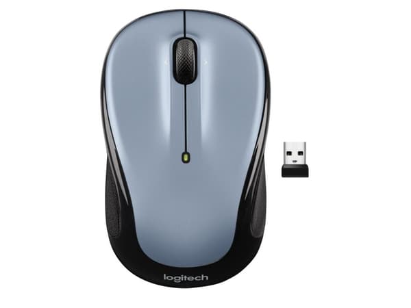 Logitech M325s - Mus - høyre- og venstrehåndet - optisk - 5 knapper - trådløs - 2.4 GHz - USB trådløs mottaker - grå