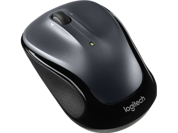 Logitech M325s - Mus - høyre- og venstrehåndet - optisk - 5 knapper - trådløs - 2.4 GHz - USB trådløs mottaker - mørk grå