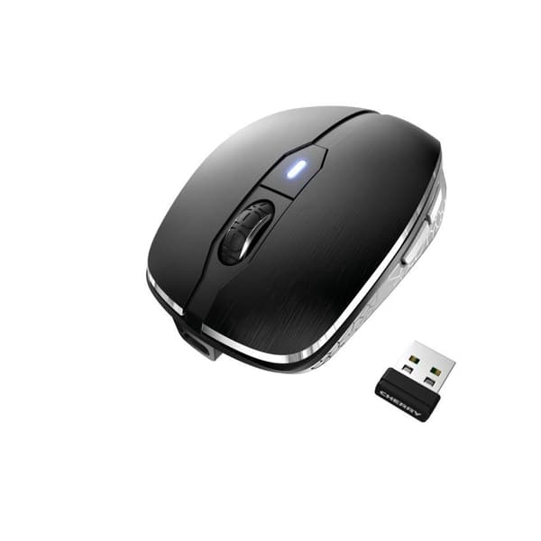 CHERRY MW 8C ADVANCED - Mus - ergonomisk - optisk - 6 knappar - trådlös - 2,4 GHz, Bluetooth 4.0 - trådlös mottagare (USB) - svart