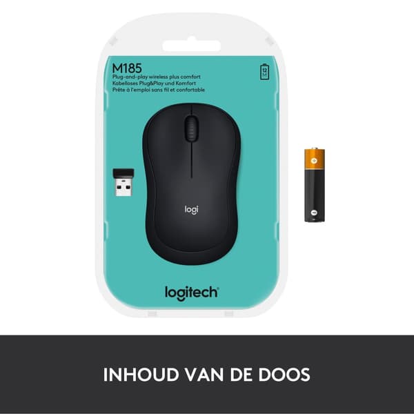 Logitech M185 - Trådløs mus - Grå
