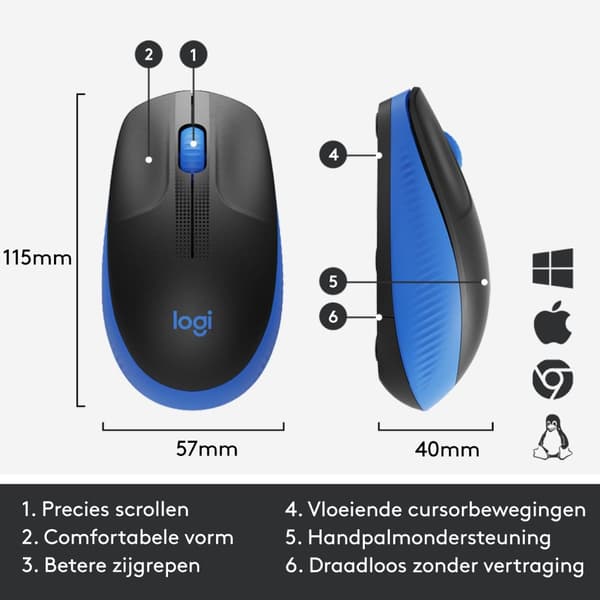 Logitech M190 - Trådlös mus / Blå