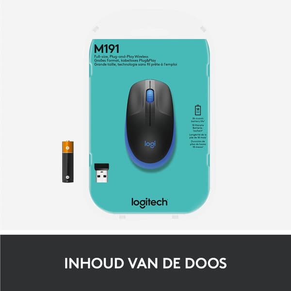 Logitech M190 - Trådlös mus / Blå