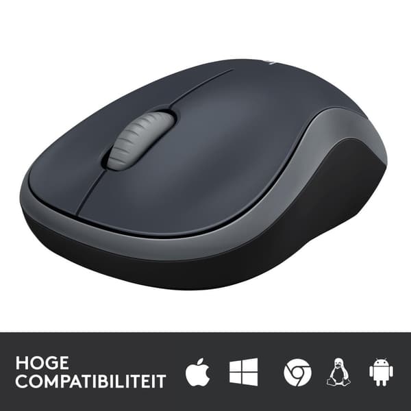 Logitech Wireless Notebook Mouse M185 - Mus - trådlös - USB - trådlös mottagare (USB) - Grå (910-002238)