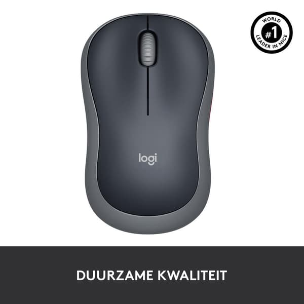 Logitech Wireless Notebook Mouse M185 - Mus - trådlös - USB - trådlös mottagare (USB) - Grå (910-002238)