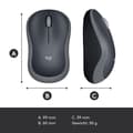 Miniatyrbild 9 av 11: Logitech Wireless Notebook Mouse M185 - Mus - trådlös - USB - trådlös mottagare (USB) - Grå (910-002238)