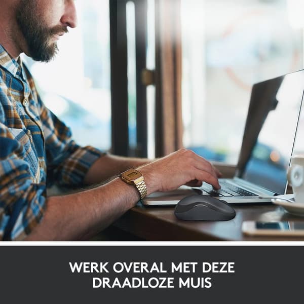Logitech M220 Silent - Trådlös mus - Grå