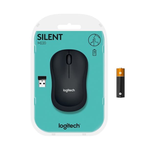 Logitech M220 Silent - Trådlös mus - Grå
