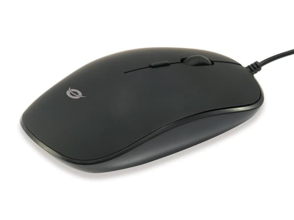 Conceptronic REGAS E4 - Mus - höger- och vänsterhänt - optisk - 4 knappar - trådbunden - USB - svart (REGAS01B) Svart