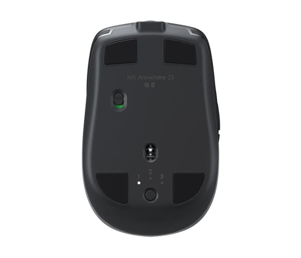 Logitech MX Anywhere 2S - Mus - laser - 7 knapper - trådløs - Bluetooth, 2,4 GHz - trådløs modtager (USB) - Grafit (910-006211)