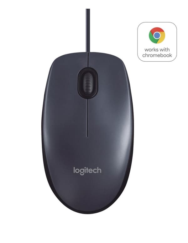 Logitech M100 - Trådbunden mus - USB - Plug & Play - Svart