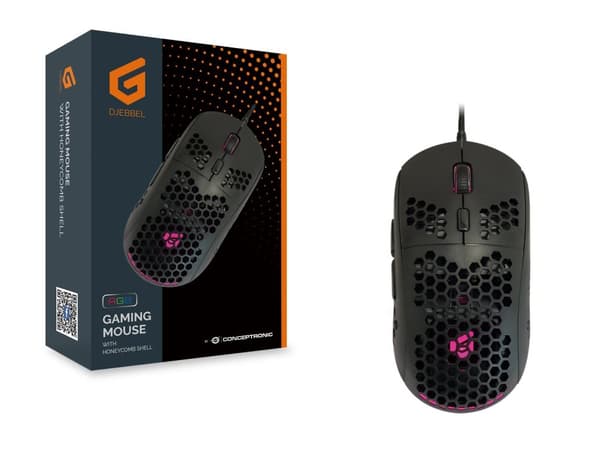 Conceptronic DJEBBEL04B 6D - Mus - bikakekropp - högerhänt - optisk - 6 knappar - trådbunden - USB 2.0 - svart