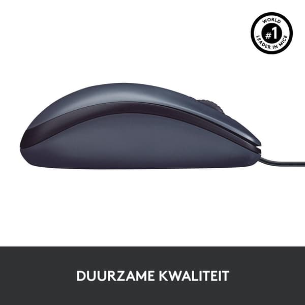 Logitech B100 - Mus - optisk - 3 knapper - kablet - USB - sort (910-003357)