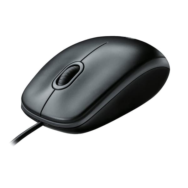 Logitech B100 - Hiiri - optinen - 3 painiketta - langallinen - USB - musta (910-003357)
