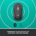 Pikkukuva 4 / 7: Logitech Signature M650 L - Hiiri - koko L - optinen - 5 painiketta - langaton - Bluetooth, 2,4 GHz - Logitech Logi Bolt USB-vastaanotin - Grafiitti (
