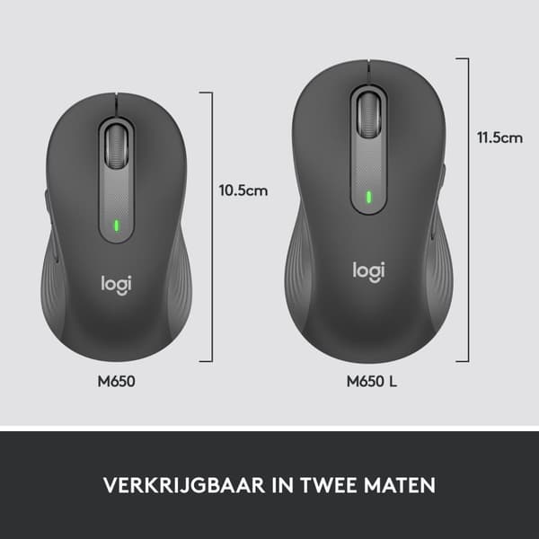 Logitech Signature M650 L - Hiiri - koko L - optinen - 5 painiketta - langaton - Bluetooth, 2,4 GHz - Logitech Logi Bolt USB-vastaanotin - Grafiitti (
