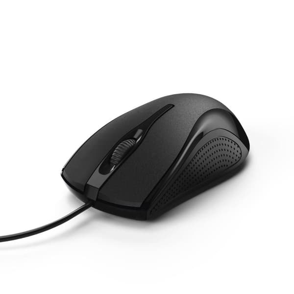 Hama Optisk mus med 3 knappar "MC-200", med kabel, svart Svart