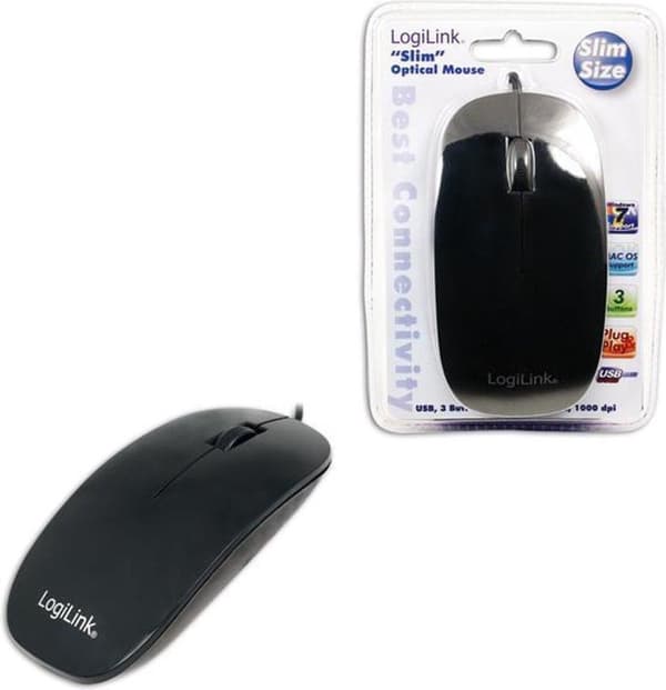 LogiLink ID0063 Mus USB Optisk Svart
