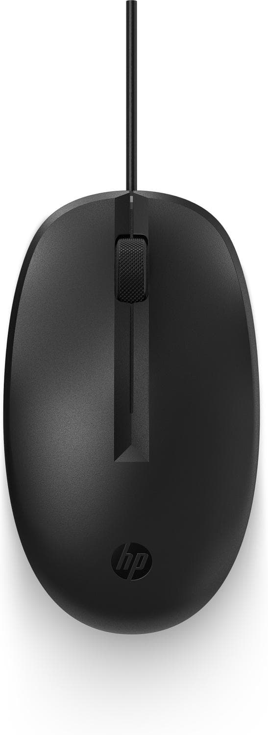 HP 128 lasermus med kabel Svart