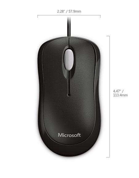 Microsoft Basic optinen hiiri - hiiri - oikea- ja vasenkätinen - optinen - 3 painiketta - langallinen - USB - musta