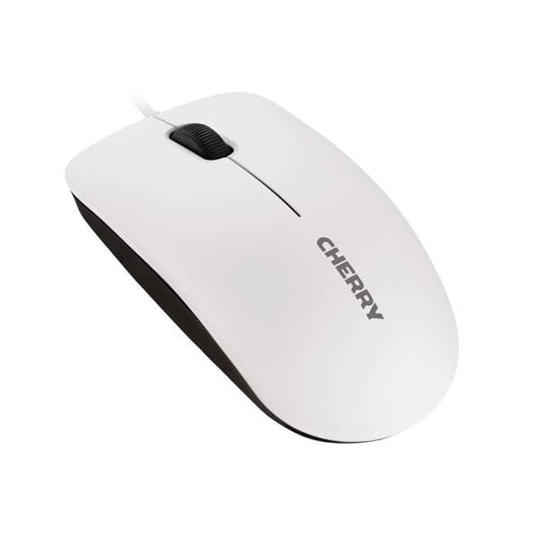 CHERRY MC 1000 - Mus - höger- och vänsterhänt - optisk - 3 knappar - trådbunden - USB - vit (överst), svart bas