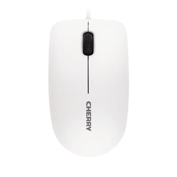 CHERRY MC 1000 - Mus - höger- och vänsterhänt - optisk - 3 knappar - trådbunden - USB - vit (överst), svart bas Grå