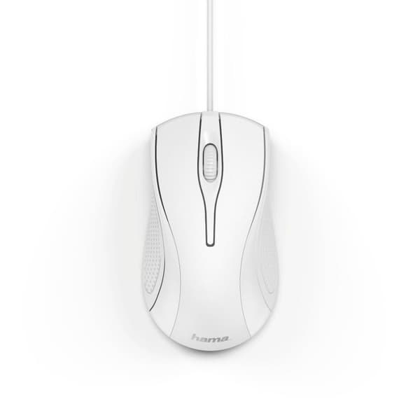 Hama 3-knapps optisk mus "MC-200", med kabel, vit