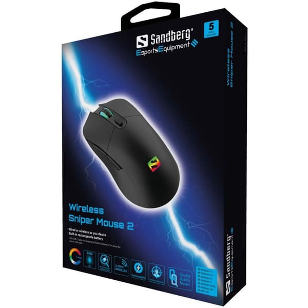 Sandberg 640-21 mus Högerhänt RF Trådlös 2400 DPI