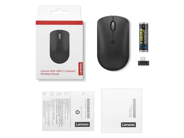 Lenovo ThinkPad Compact - Hiiri - oikea- ja vasenkätinen - optinen - 4 painiketta - langaton - 2,4 GHz - Langaton USB-C-vastaanotin - musta - OEM - Th