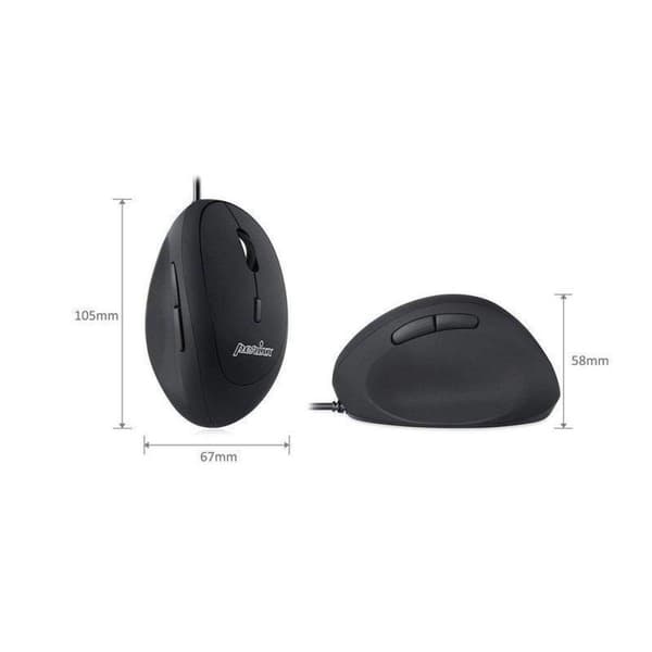 Perixx Perimice-519 Mus USB Optisk Ergonomisk Svart