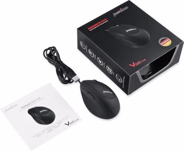Perixx Perimice-519 Mus USB Optisk Ergonomisk Svart