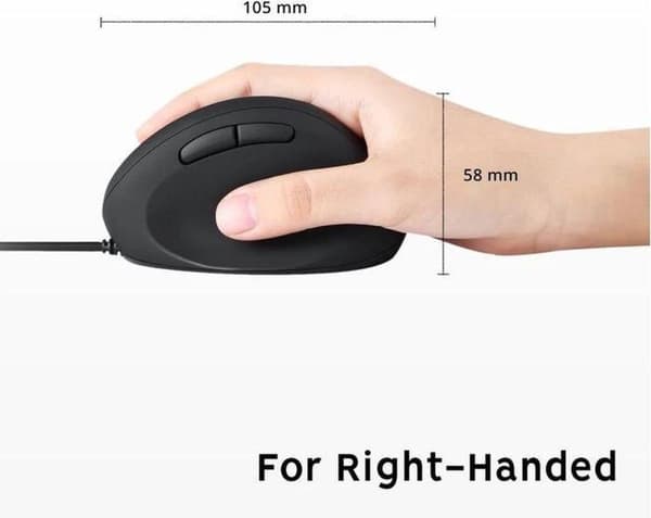 Perixx Perimice-519 Mus USB Optisk Ergonomisk Svart