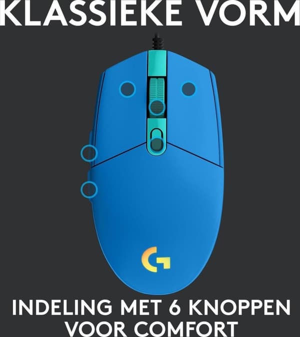 Logitech G203 LIGHTSYNC pelihiiri RGB-valolla - sininen