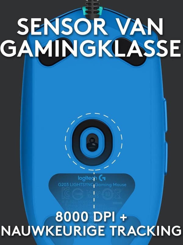 Logitech G203 LIGHTSYNC pelihiiri RGB-valolla - sininen