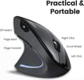 Miniatyrbild 8 av 11: Perixx Perimice-713L Ergonomisk mus USB Optisk Svart 5 nycklar 2000 dpi Ergonomisk