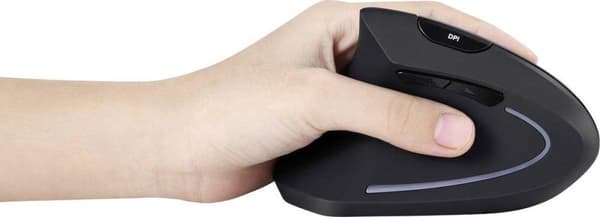 Perixx Perimice-713L Ergonomisk mus USB Optisk Svart 5 nycklar 2000 dpi Ergonomisk