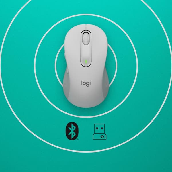 Logitech Signature M650 L til virksomheder - Mus - Højrehåndet - 5 knapper - trådløs - Bluetooth, 2,4 GHz - Logitech Logi Bolt USB-modtager - off-whit