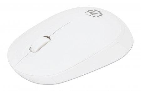 MANHATTAN Performance III Optisk trådlös USB-mus USB-A Nano-mottagare 2,4 GHz, tre knappar + rullhjul, 1000 DPI, Ambidextrous, Vit (190152) Vit