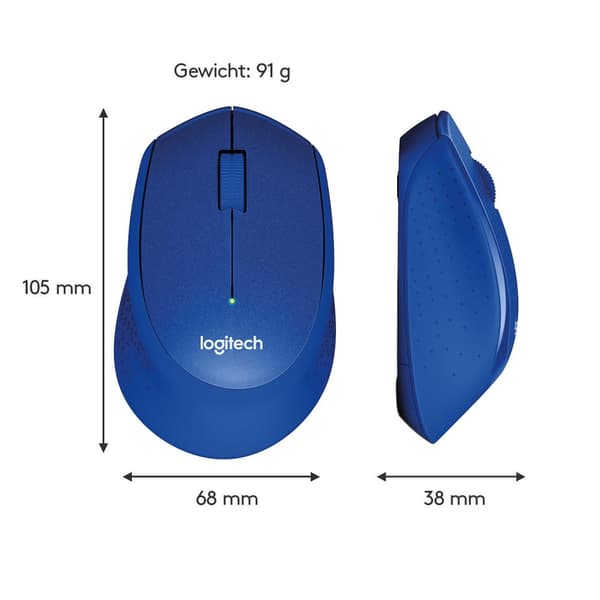 Logitech M330 - Silent Plus trådlös mus - Blå