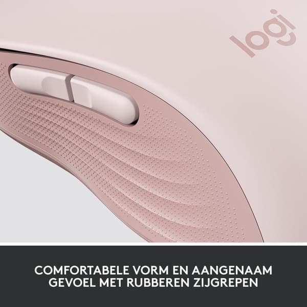 Logitech Signature M650 - Mus - optisk - 5 knappar - trådlös - Bluetooth, 2,4 GHz - Logitech Logi Bolt USB-mottagare - rosa (910-006254)