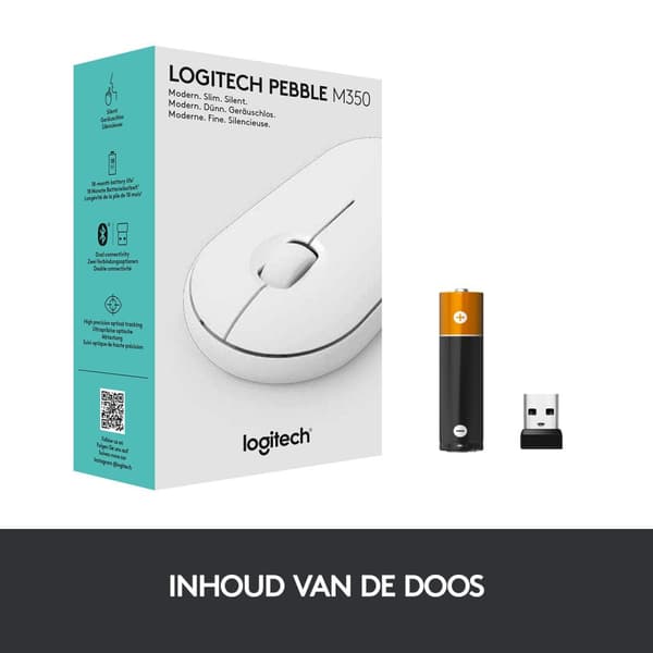 Logitech Pebble M350 - Langaton Bluetooth-hiiri - Valkoinen