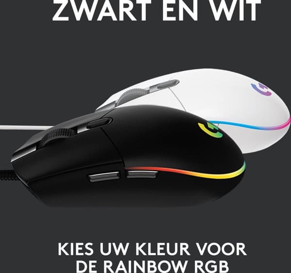 Logitech G203 LIGHTSYNC pelihiiri RGB-valolla - valkoinen