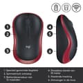Miniatyrbillede 9 af 10: Logitech M185 - Trådløs mus - Sort med rød kant