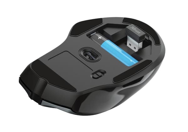 Trust Nito - Trådlös ergonomisk mus - 2200 DPI - Med tumstöd - Svart